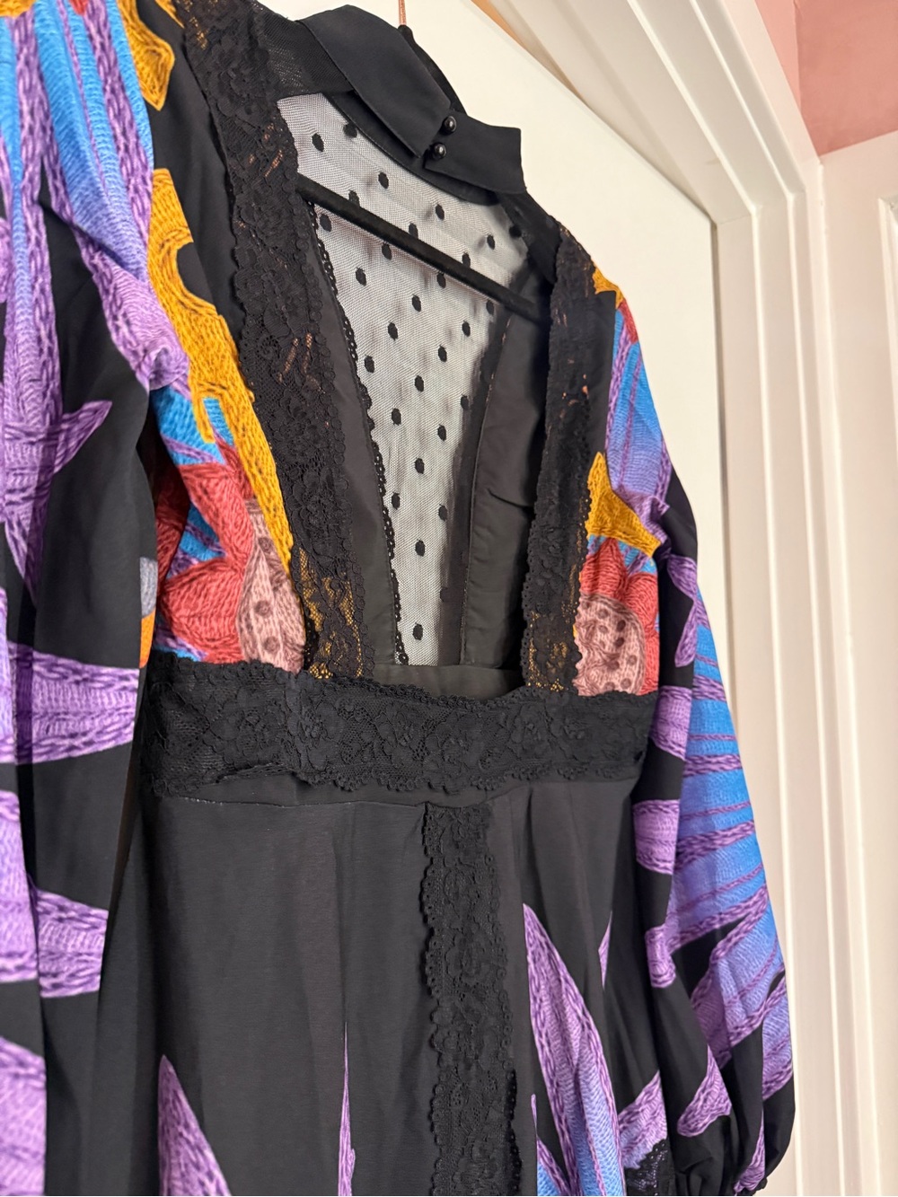 SHEIN Black Maxi Dress with Floral and Lace design - Picture 7 of 7